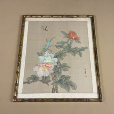 Antique Silk Hand Painted