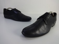 Mens Shoes Size 9 Wide Fit HUSH PUPPIES Black Leather Lace Up Flexi Sole Oxford