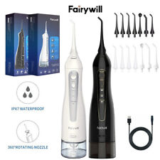 Fairywill Cordless Water Flosser Dental Oral Irrigator Teeth Cleaner 7 Jet Tips