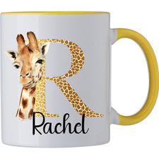 *FREE POSTAGE CUTE PERSONALISED NAME GIRAFFE SAFARI JUNGLE PRETTY MUG CUP GIFT