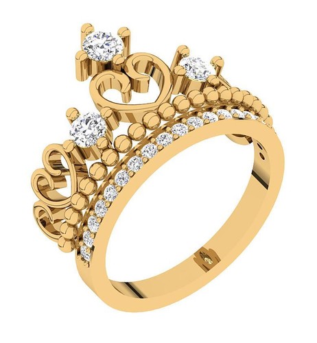Crown solitaire engagement - solitaire,