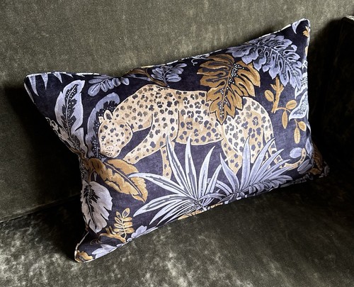 Leopard print velvet cushion - leopard,