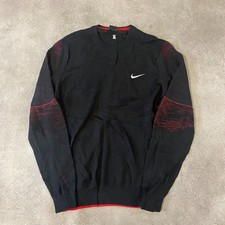Nike Tiger Woods Jumper Mens Medium Knitted Crew Neck Pull Over Sweater, Black