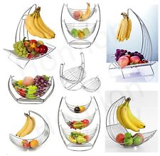 Chrome Swinging Fruit Vegetable Bowl Basket 2 & 3 Tier Rack Storage Stand Holder
