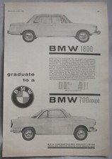 1964 BMW 700 Coupe & 1800 Original advert