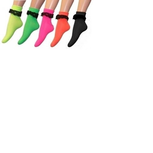 Frilly ankle socks neon colour - neon,