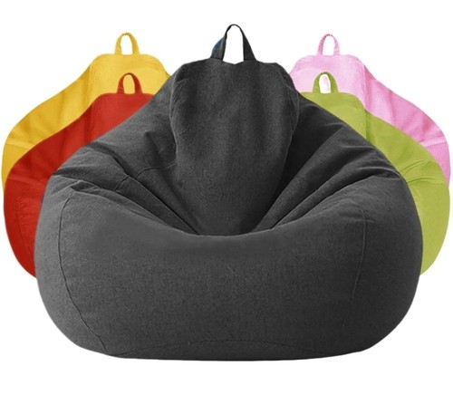 Large cotton linen bean bag - cotton,