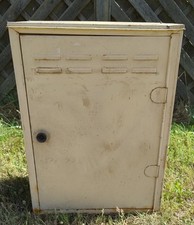 Vintage All Metal Cabinet Cupboard - PROJECT! - 2 Removable Shelves - VENTED