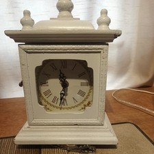 French Shabby Chic Bronze Ville De Paris Mantle Desk Vanity Nightstand Clock 