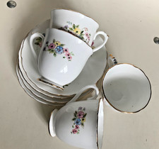 Vintage bone china cup and saucer set x 4 Tuscan made in England good 