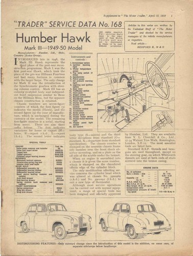 Humber hawk mark iii 1949 - humber,
