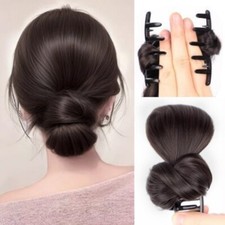 Flower Bun Head Wig Claw Clip Low Bun Chignon Synthetic Women False Hair Pieces