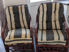 Pair cane chairs - of, with