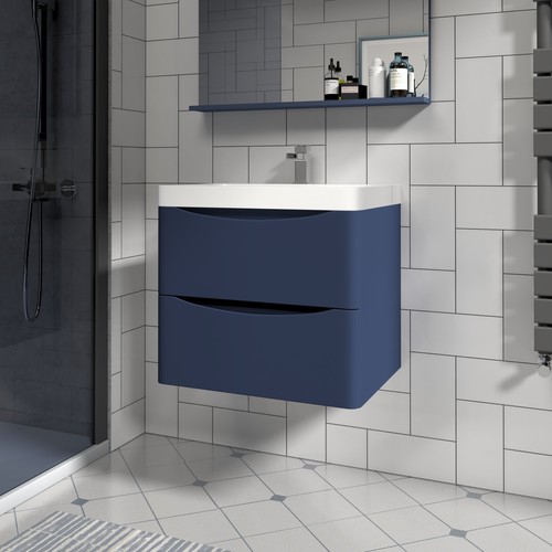 Bathroom matt blue - matt, vanity