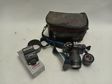 Praktica BMS Untested 35mm SLR Camera 2 Lenses 70-210mm 50mm Flash