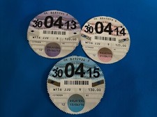 OLD USED TAX DISC  3x FROM