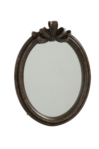 Wall mirror wood frame oval - wall,