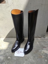 WW2 German Officer Black Long Boot With Leather Sole. Military Officer Boot