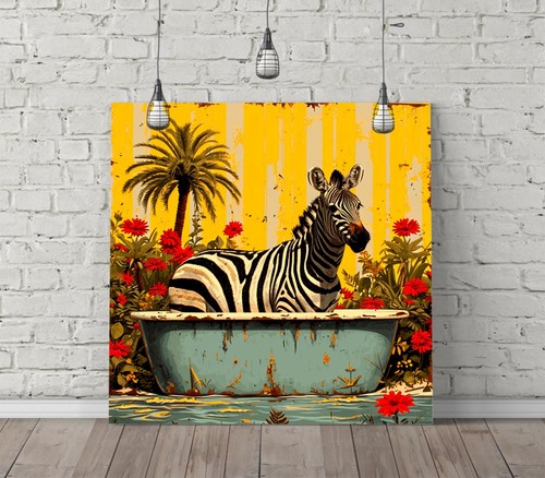Zebra funky bathtub square - bathtub, -square