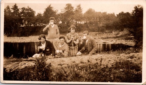 Old photo group men - old, of