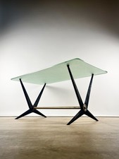 Stylish Mid Century Angelo Ostuni Designed Glass Coffee Table, Italian 1950s