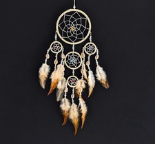 Dream catcher Traditional Dreamcatcher Cream Natural Feathers Shells 9cm x 30