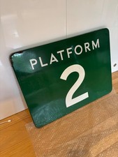 ORIGINAL, VINTAGE  SOUTHERN RAILWAY ENAMEL PLATFORM SIGN