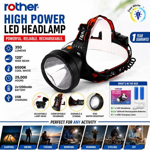 Rother rechargeable led - rechargeable, head