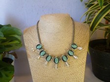 Turquoise & Imitation Navajo Pearl Native American Southwestern Style Necklace