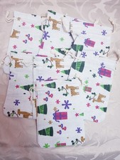 7 x Linen Jute Drawstring Gift