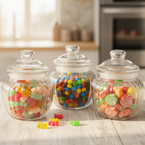 3pc glass storage jars - storage,