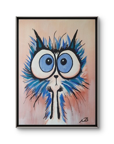 Abstract cat 12x16 original - cat,