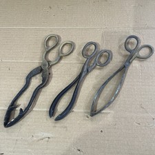3x Tong Coal Tongs Fire Tools