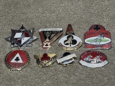 Vintage Belle Vue Aces Speedway Enamel Badges x 8..Very Good/Excellent