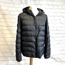 Lyle & Scott Mens Puffer Jacket Coat Short Black Lightweight Approx. Med - Large