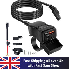 Dual Waterproof USB Port Motorbike Motorcycle Charger Socket Black Power-Adapter