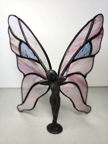 Vintage pewter stained glass - stained,