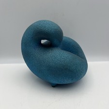 Studio Art Pottery Organic Figure-Matte Turquoise Blue Glaze-Stylised Sculpture