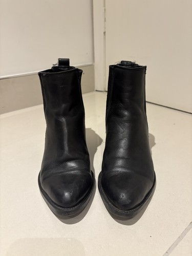 Black leather chelsea - leather, boots
