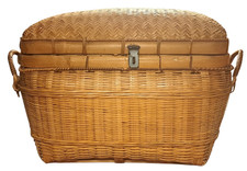 Vintage rattan basket asian - basket,