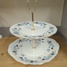 Colclough Linden Cake Stand. 2 Tier Bone China Cake Stand. VGC 