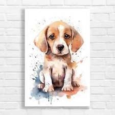 Watercolor Beagle Puppy