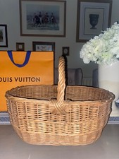 Handmade Vintage Wicker Basket Apple Picking Retro Traditional Hamper Old Oval