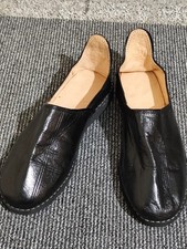 Handmade Moroccan Leather Babouche Slippers Mules Black SIZE 8 New