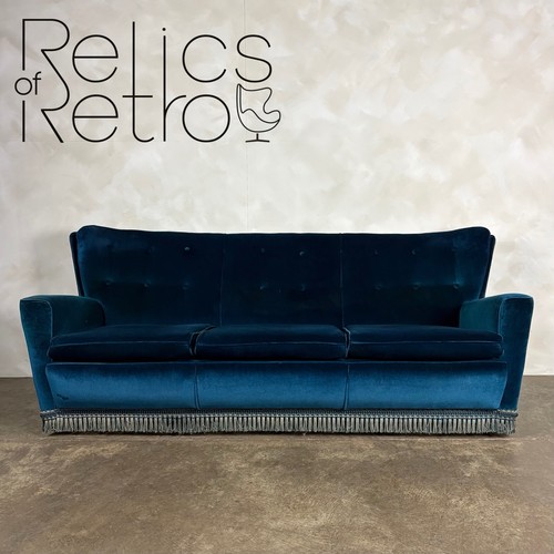 Mid century blue three seater - mid,