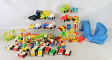 FISHER PRICE Little People Lot Bundle Vintage Toys Figurines w/ Cars Trucks -EHB