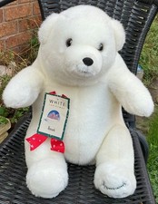 Harrods 1989 Xmas Teddy Polar Bear  / Foot Dated Christmas Soft Toy 