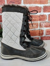 Women's alpine brown and cream waterproof duck boots UK 6 lace up shoes