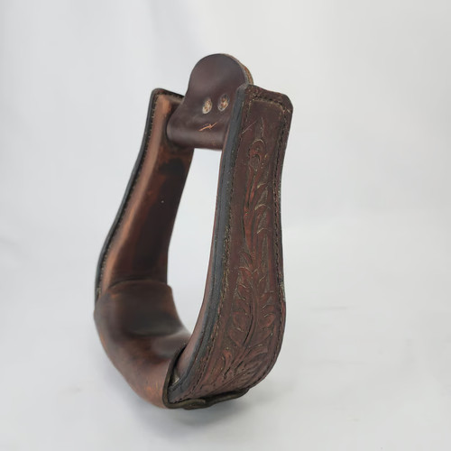 Vintage leather stirrup - leather,