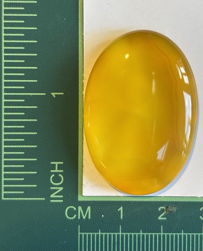 Yellow agate cabochon oval - yellow,